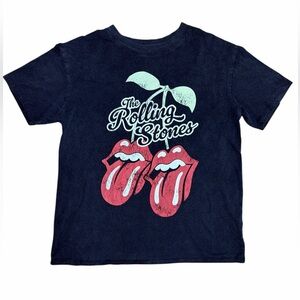 Rolling Stones Tongue Logo Cherry Tee Oversized XS Vintage Retro T-Shirt